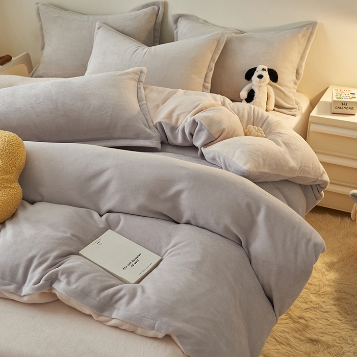 91家纺网 家纺一手货源 找家纺 （总）2025新款多巴胺小红书纯色牛奶绒四件套牛奶绒被套跨境定制-风格二