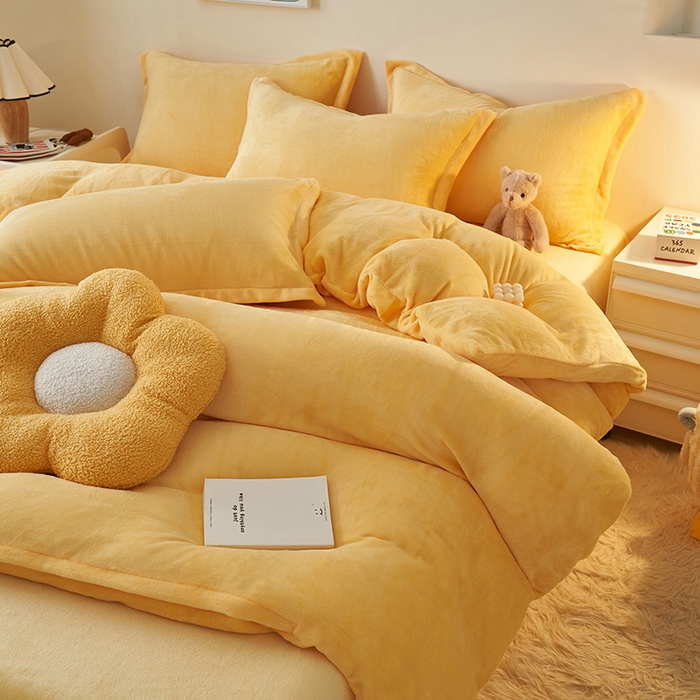 91家纺网 家纺一手货源 找家纺 （总）2025新款多巴胺小红书纯色牛奶绒四件套牛奶绒被套跨境定制-风格二