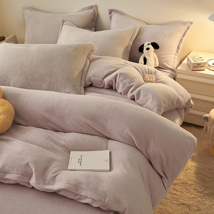 91家纺网 家纺一手货源 找家纺 （总）2025新款多巴胺小红书纯色牛奶绒四件套牛奶绒被套跨境定制-风格二