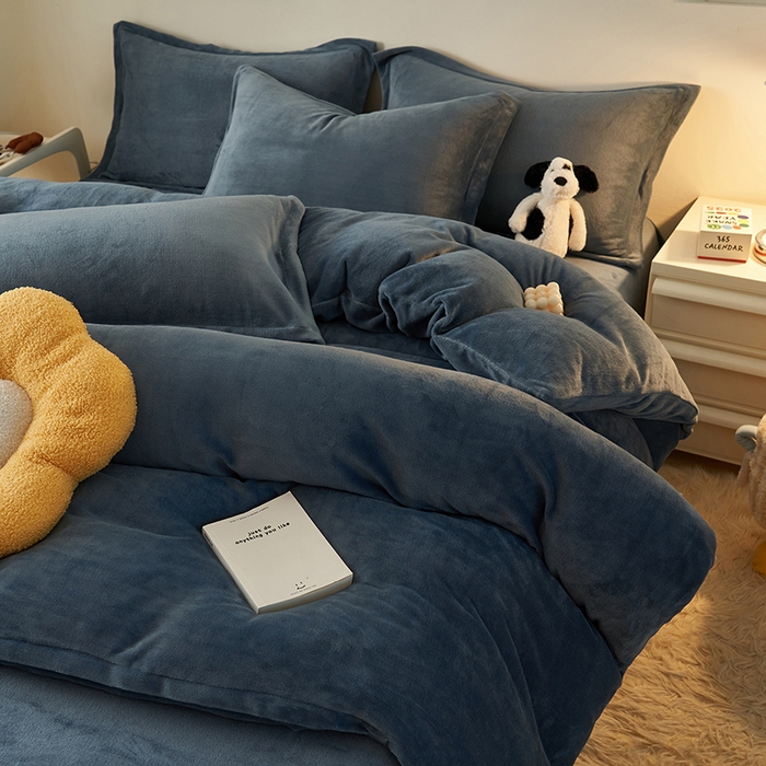 91家纺网 家纺一手货源 找家纺 （总）2025新款多巴胺小红书纯色牛奶绒四件套牛奶绒被套跨境定制-风格二