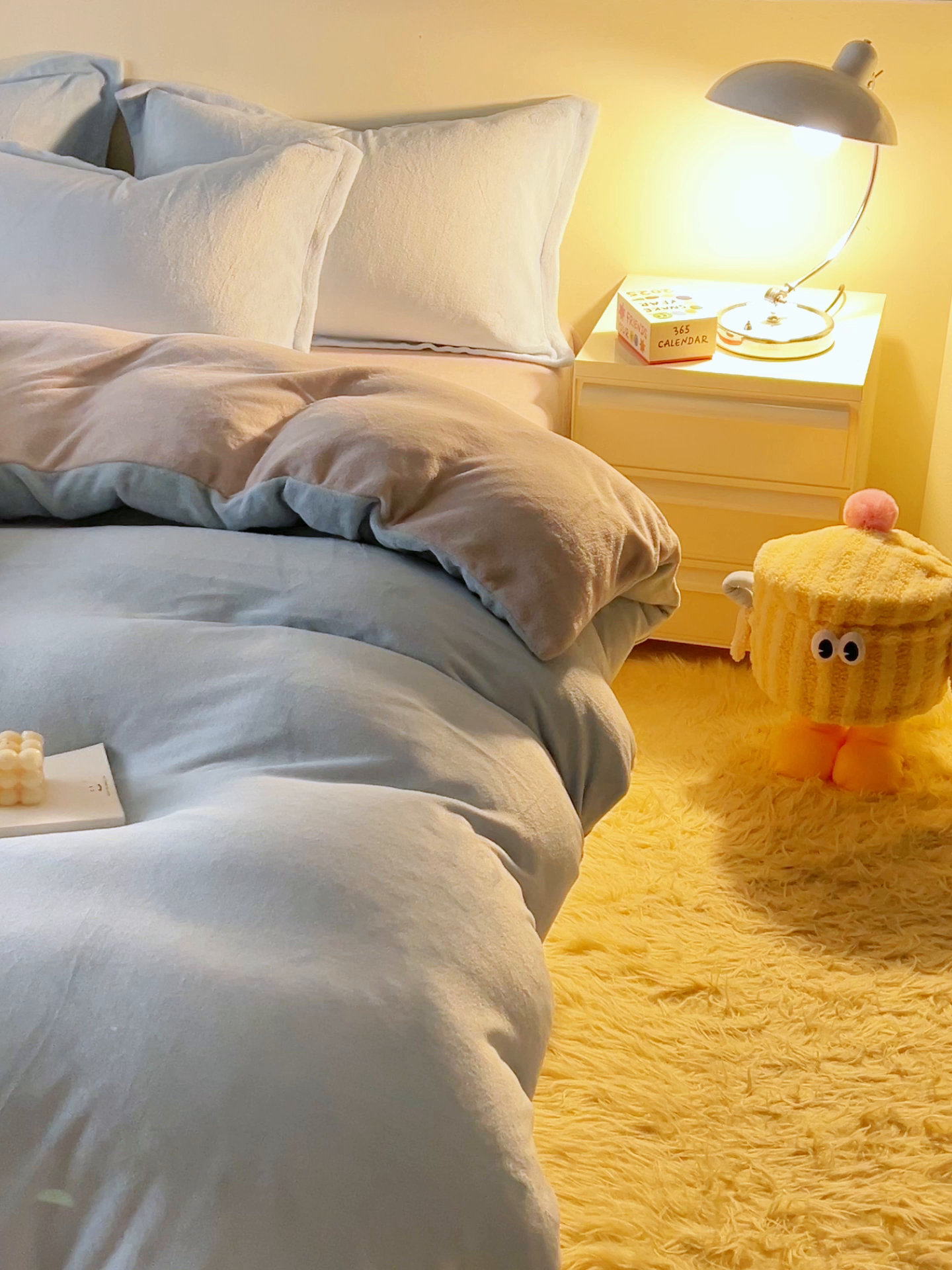 91家纺网 家纺一手货源 找家纺 2025新款多巴胺小红书纯色牛奶绒四件套牛奶绒被套跨境定制-风格二 天蓝灰