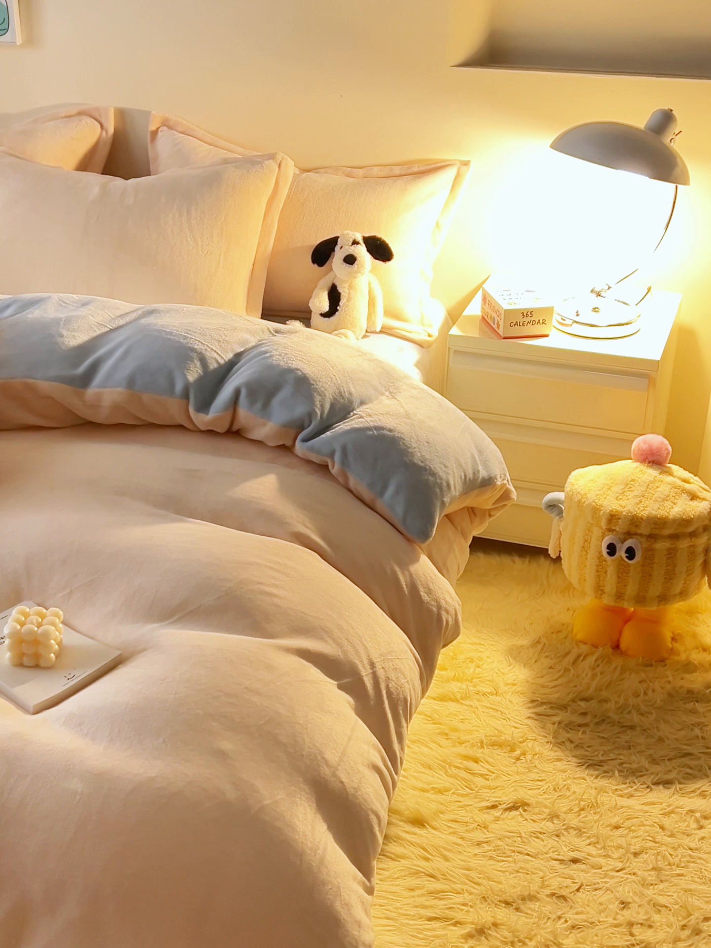 91家纺网 家纺一手货源 找家纺 2025新款多巴胺小红书纯色牛奶绒四件套牛奶绒被套跨境定制-风格二 奶油天蓝