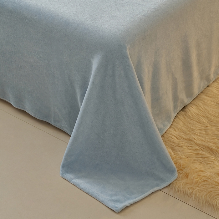 91家纺网 家纺一手货源 找家纺 2025新款多巴胺小红书纯色牛奶绒四件套牛奶绒被套跨境定制-风格二 奶油天蓝