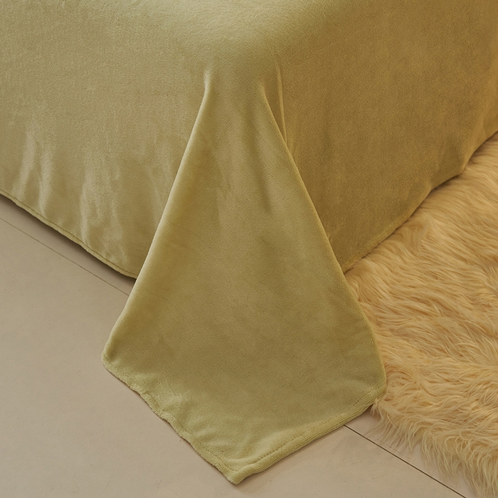 91家纺网 家纺一手货源 找家纺 2025新款多巴胺小红书纯色牛奶绒四件套牛奶绒被套跨境定制-风格二 奶油橄榄绿