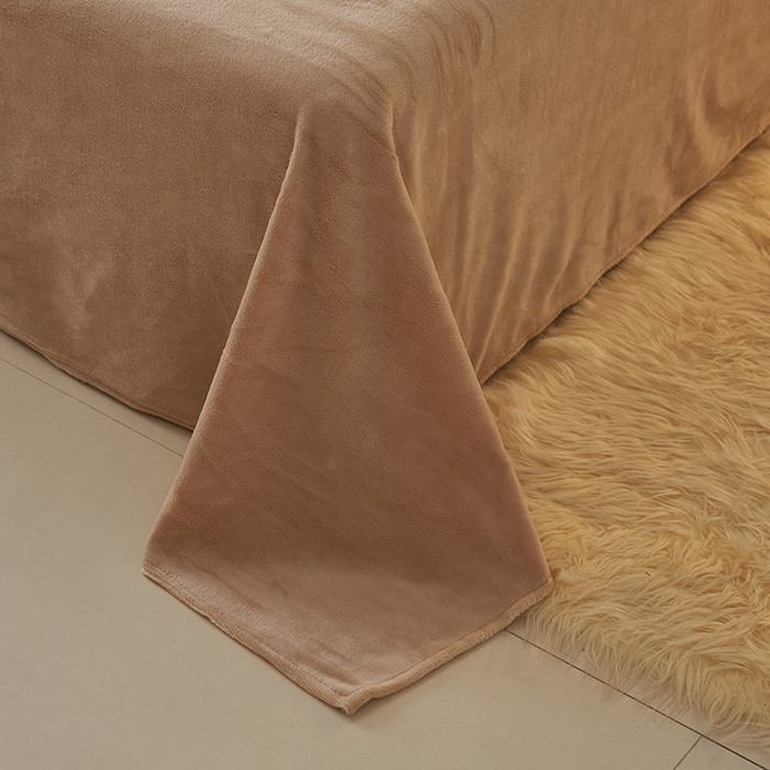 91家纺网 家纺一手货源 找家纺 2025新款多巴胺小红书纯色牛奶绒四件套牛奶绒被套跨境定制-风格二 卡其