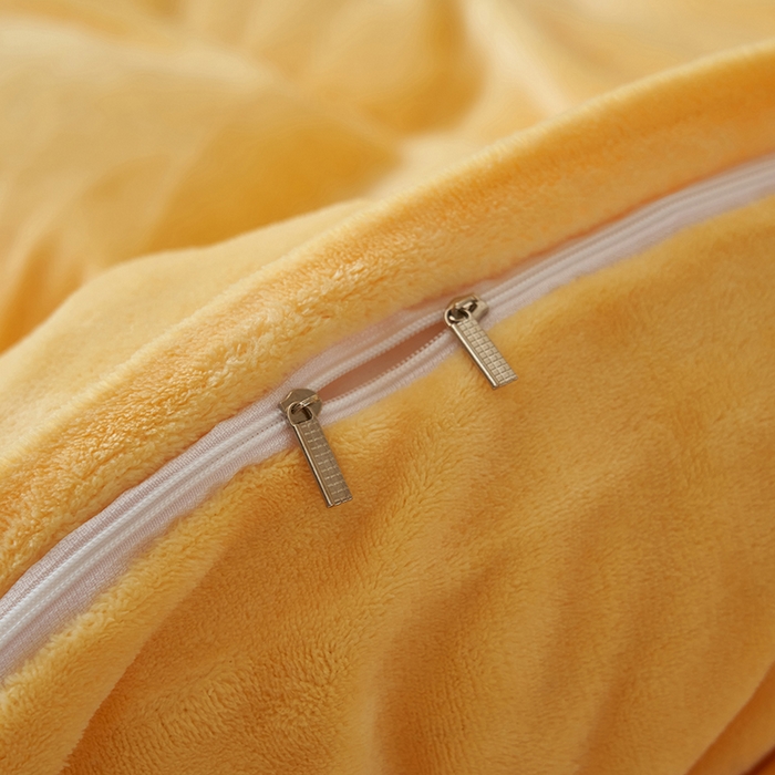 91家纺网 家纺一手货源 找家纺 2025新款多巴胺小红书纯色牛奶绒四件套牛奶绒被套跨境定制-风格二 柠檬黄