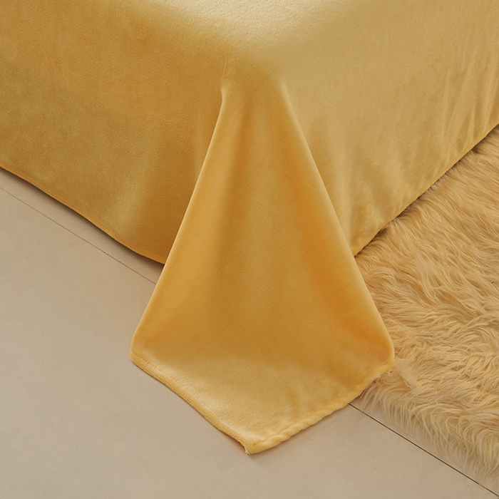 91家纺网 家纺一手货源 找家纺 2025新款多巴胺小红书纯色牛奶绒四件套牛奶绒被套跨境定制-风格二 柠檬黄