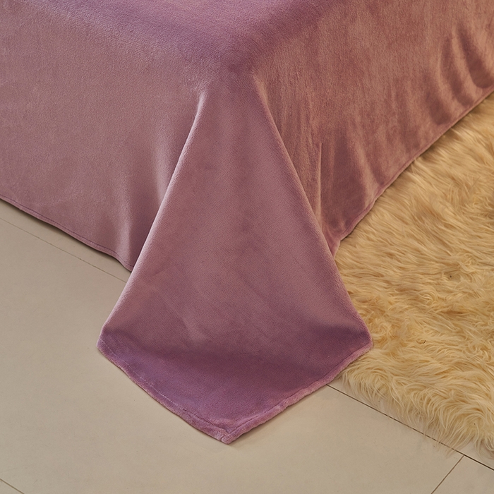 91家纺网 家纺一手货源 找家纺 2025新款多巴胺小红书纯色牛奶绒四件套牛奶绒被套跨境定制-风格二 优雅紫