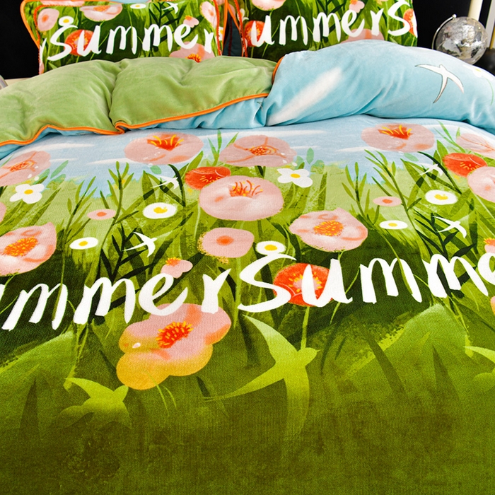 91家纺网 家纺一手货源 找家纺 （总）诺梵家纺 2025直播7斤牛奶金貂绒四件套法莱绒珊瑚绒床裙款