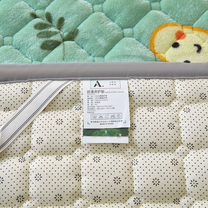 91家纺网 家纺一手货源 找家纺 卡伦家纺 2025新款A类牛奶绒夹棉加厚床垫单人双人床垫保护垫 呆萌恐龙