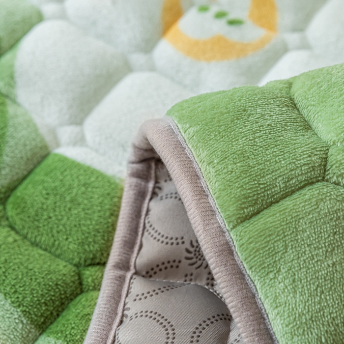 91家纺网 家纺一手货源 找家纺 卡伦家纺 2025新款A类牛奶绒夹棉加厚床垫单人双人床垫保护垫 花之谷