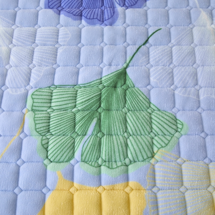 91家纺网 家纺一手货源 找家纺 卡伦家纺 2025新款A类牛奶绒夹棉加厚床垫单人双人床垫保护垫 金叶飘香