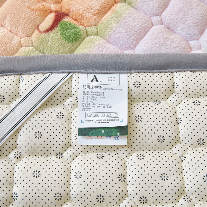 91家纺网 家纺一手货源 找家纺 卡伦家纺 2025新款A类牛奶绒夹棉加厚床垫单人双人床垫保护垫 南瓜派
