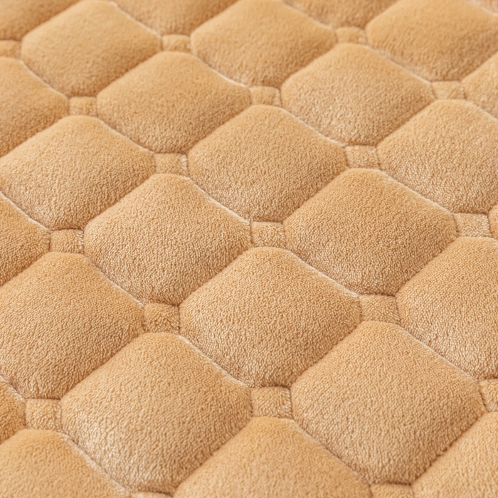 91家纺网 家纺一手货源 找家纺 卡伦家纺 2025新款A类牛奶绒夹棉加厚床垫单人双人床垫保护垫 香槟金