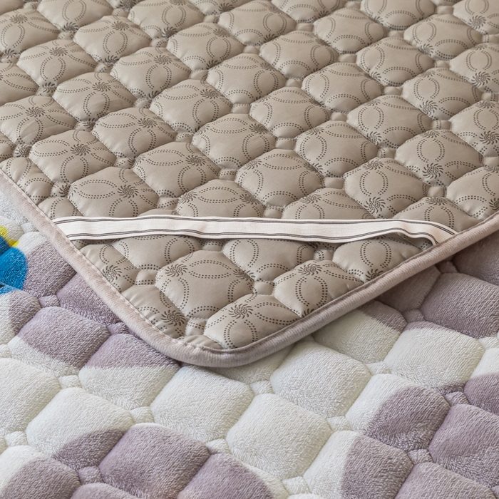 91家纺网 家纺一手货源 找家纺 卡伦家纺 2025新款A类牛奶绒夹棉加厚床垫单人双人床垫保护垫 星幻恐龙