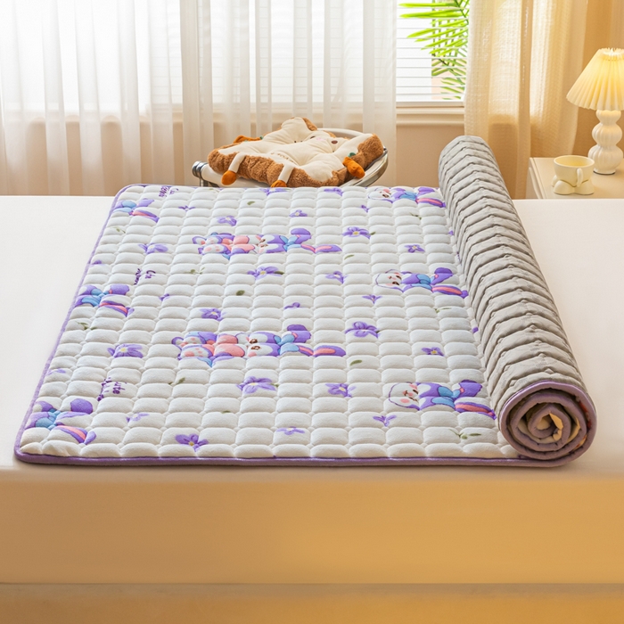 91家纺网 家纺一手货源 找家纺 卡伦家纺 2025新款A类牛奶绒夹棉加厚床垫单人双人床垫保护垫 星梦露