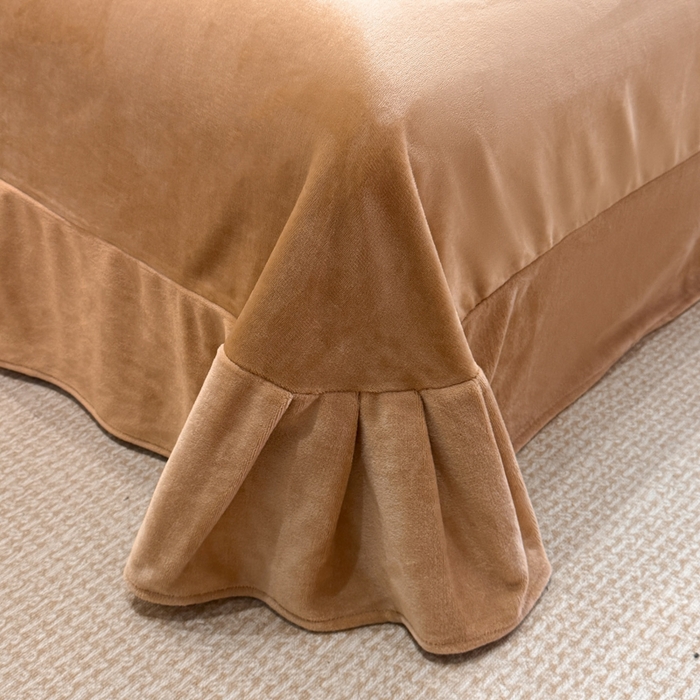 91家纺网 家纺一手货源 找家纺 诺梵2025新款牛8斤奶绒印花包边四件套浮生若梦-咖