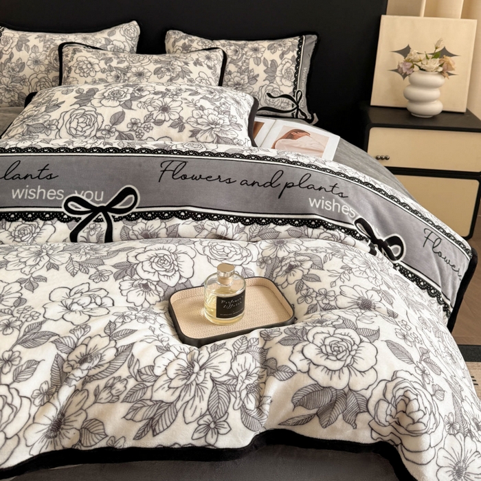 91家纺网 家纺一手货源 找家纺 诺梵2025新款牛8斤奶绒印花包边四件套锦绣