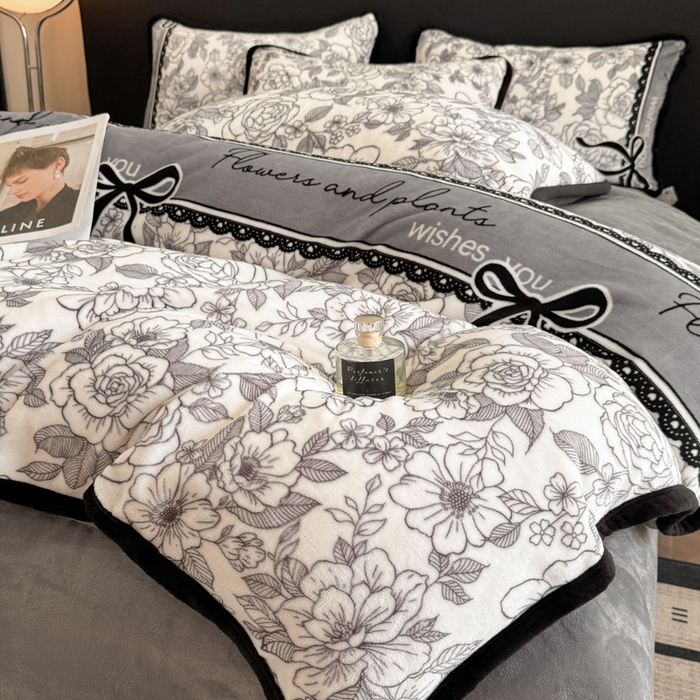 91家纺网 家纺一手货源 找家纺 诺梵2025新款牛8斤奶绒印花包边四件套锦绣