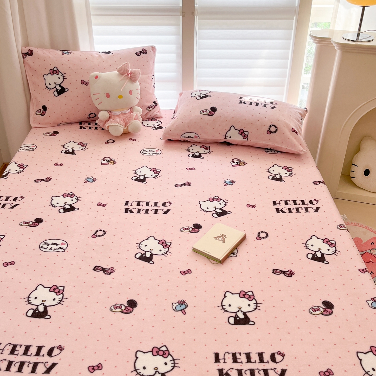 91家纺网 家纺一手货源 找家纺 金爱家 2025新款三丽鸥牛奶绒床笠单床笠床笠单件 绒小版单品-美美kt