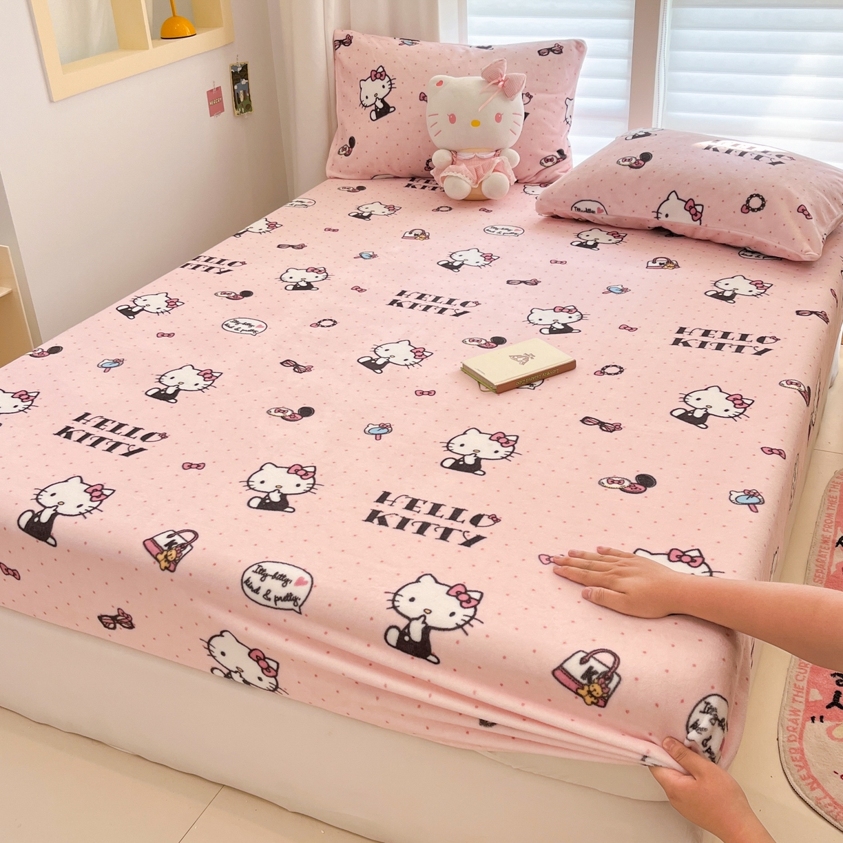 金爱家 2025新款三丽鸥牛奶绒床笠单床笠床笠单件 绒小版单品-美美kt