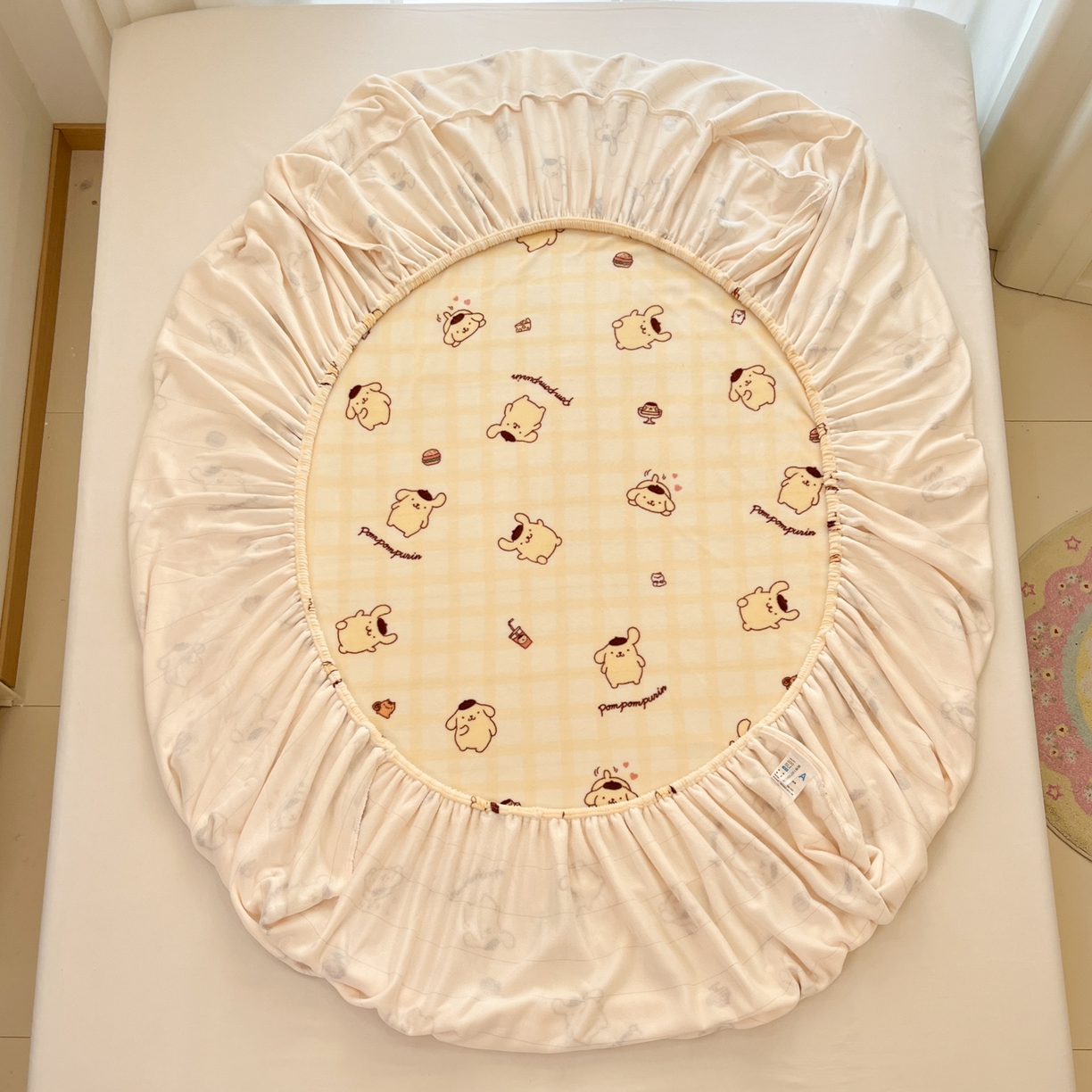 91家纺网 家纺一手货源 找家纺 金爱家 2025新款三丽鸥牛奶绒床笠单床笠床笠单件 绒单品-黄油布丁狗