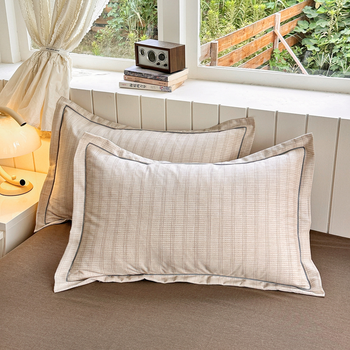 91家纺网 家纺一手货源 找家纺 简约家纺 2025新款全棉磨毛印花单品枕套 轩尼诗-咖