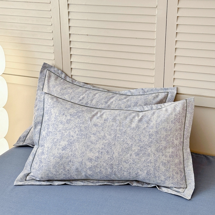 91家纺网 家纺一手货源 找家纺 简约家纺 2025新款全棉磨毛印花单品枕套 月影灰