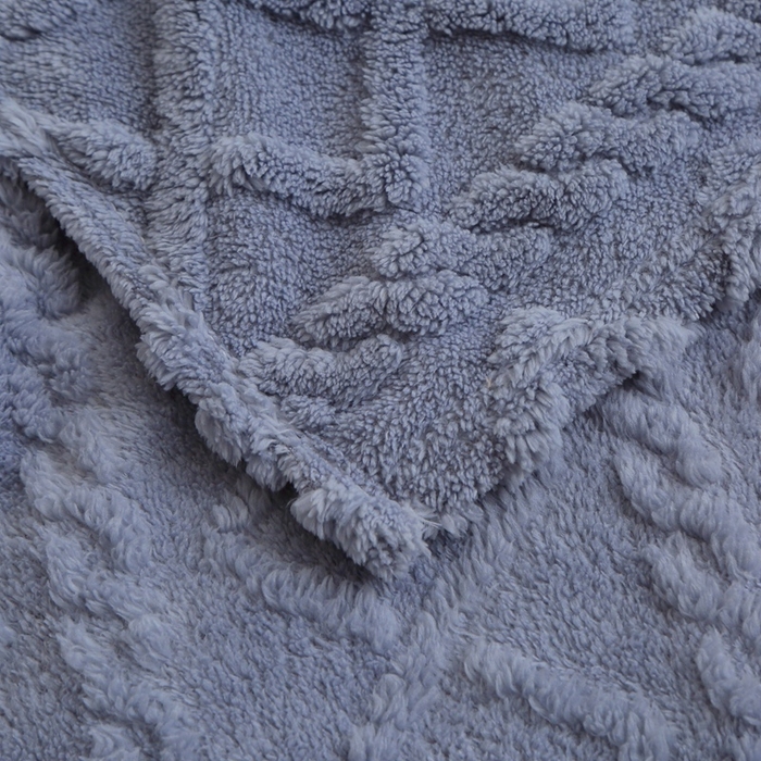 91家纺网 家纺一手货源 找家纺 栩裕纺织 2025新款双面塔芙绒毛毯家用毯子卷边款 塔夫绒-蓝灰