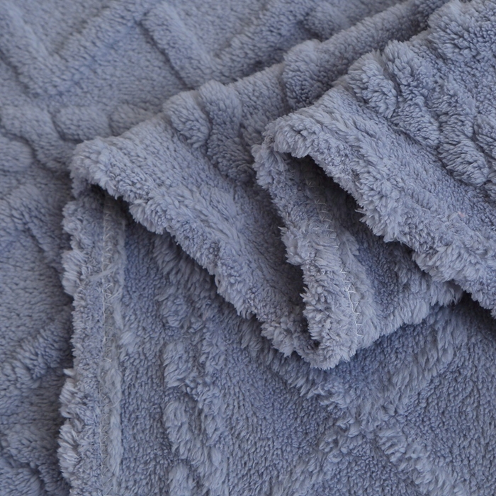 91家纺网 家纺一手货源 找家纺 栩裕纺织 2025新款双面塔芙绒毛毯家用毯子卷边款 塔夫绒-蓝灰