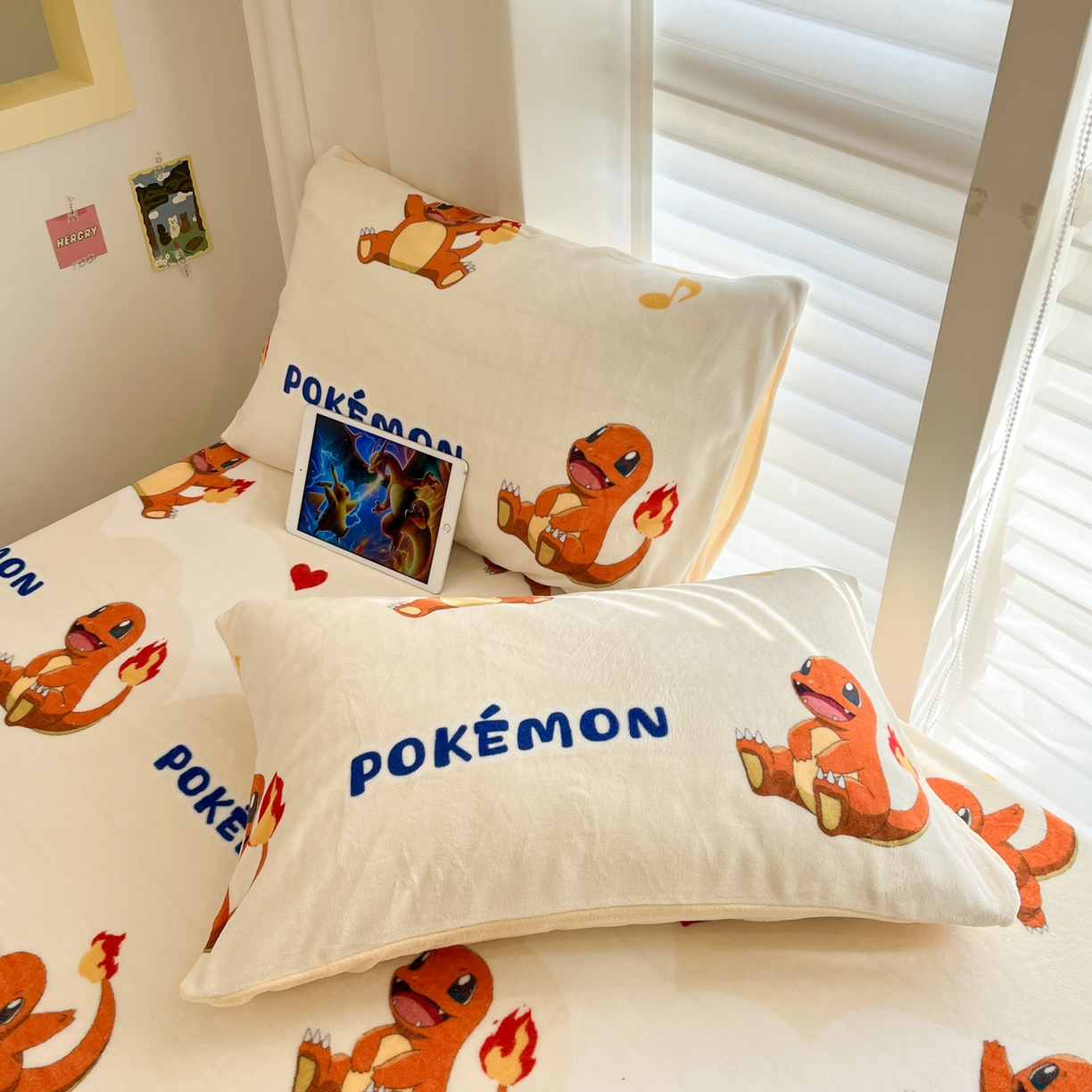 91家纺网 家纺一手货源 找家纺 金爱家 2025新款牛奶绒保暖床笠床笠单件单床笠 绒单品-开心喷火龙