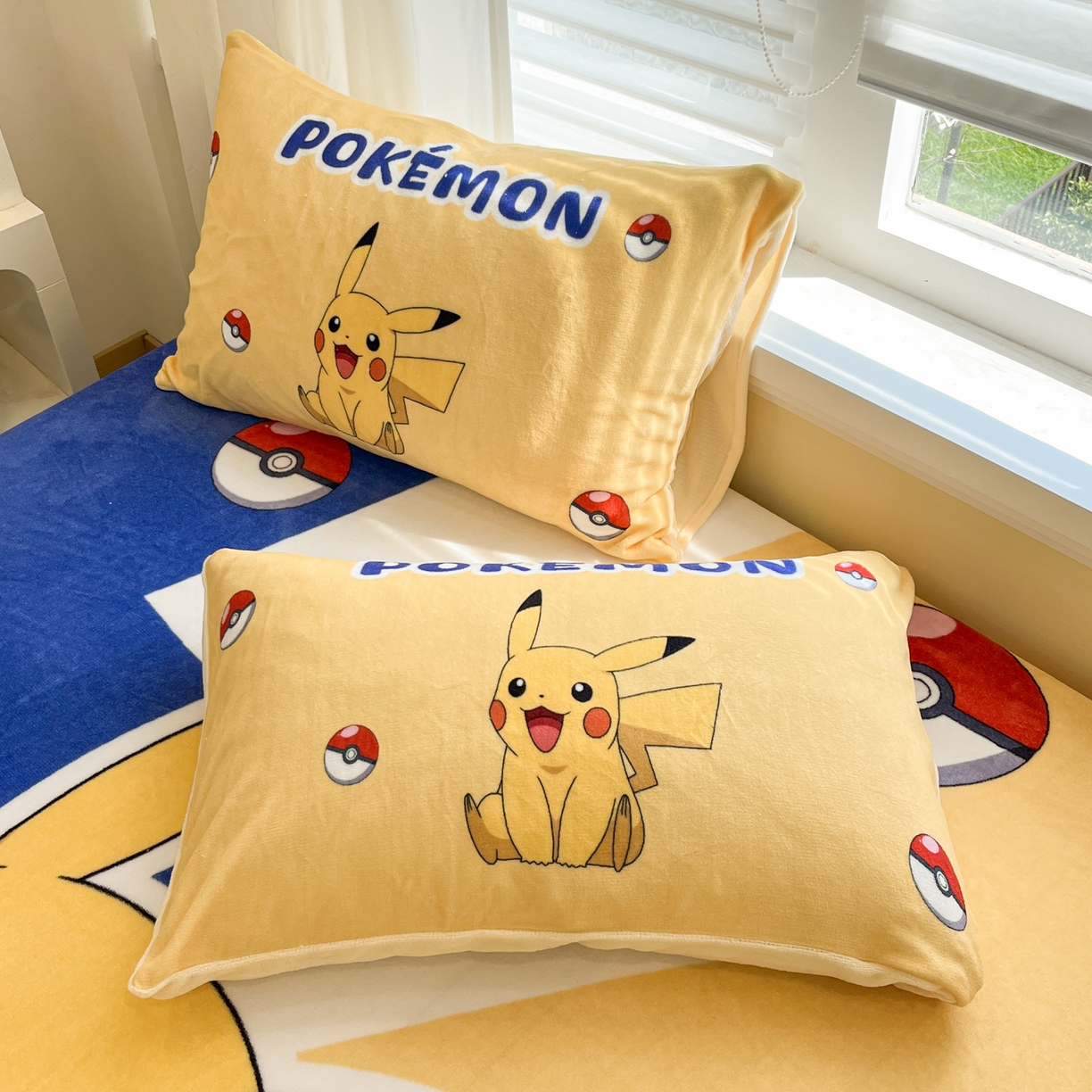 91家纺网 家纺一手货源 找家纺 金爱家 2025新款牛奶绒保暖床笠床笠单件单床笠 绒单品-俏皮皮卡丘