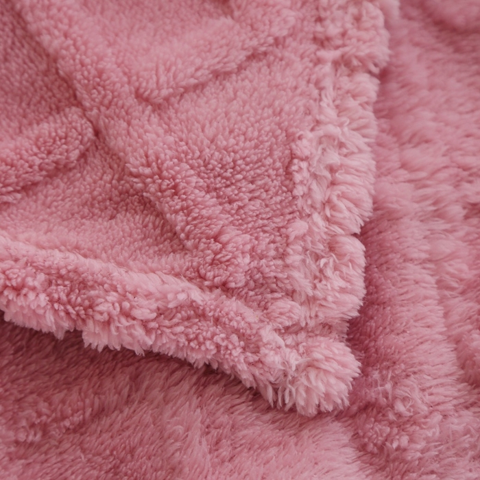 91家纺网 家纺一手货源 找家纺 栩裕纺织 2025新款双面塔芙绒毛毯家用毯子卷边款 塔夫绒-玫瑰粉