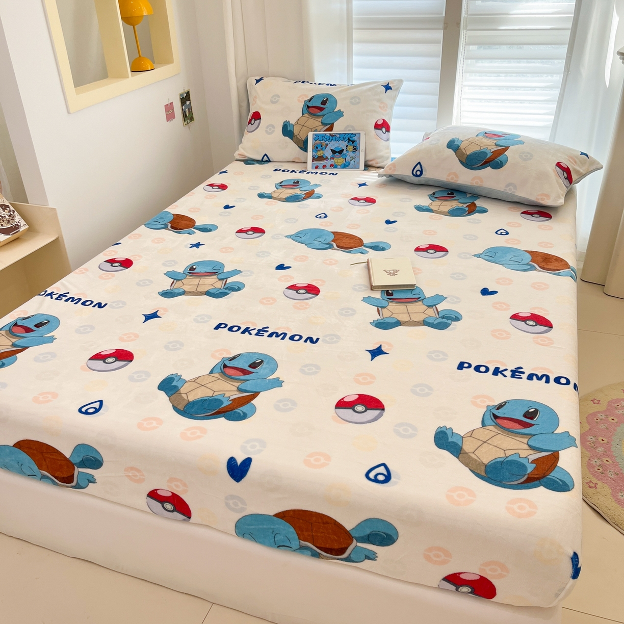 91家纺网 家纺一手货源 找家纺 金爱家 2025新款牛奶绒保暖床笠床笠单件单床笠 绒单品-欢乐杰尼龟