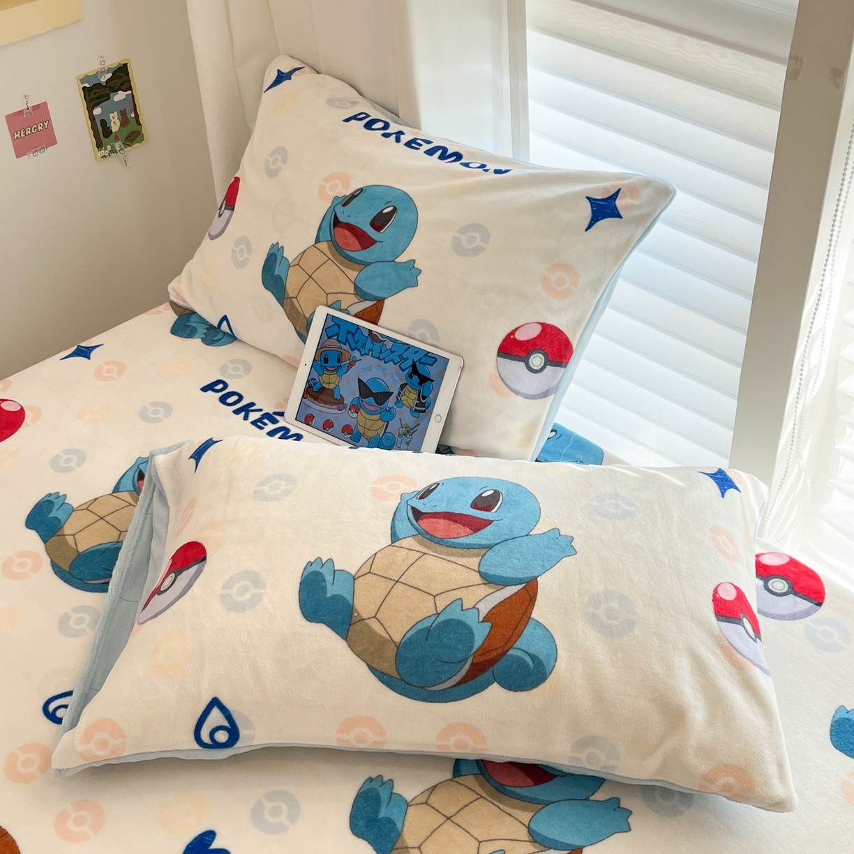 91家纺网 家纺一手货源 找家纺 金爱家 2025新款牛奶绒保暖床笠床笠单件单床笠 绒单品-欢乐杰尼龟