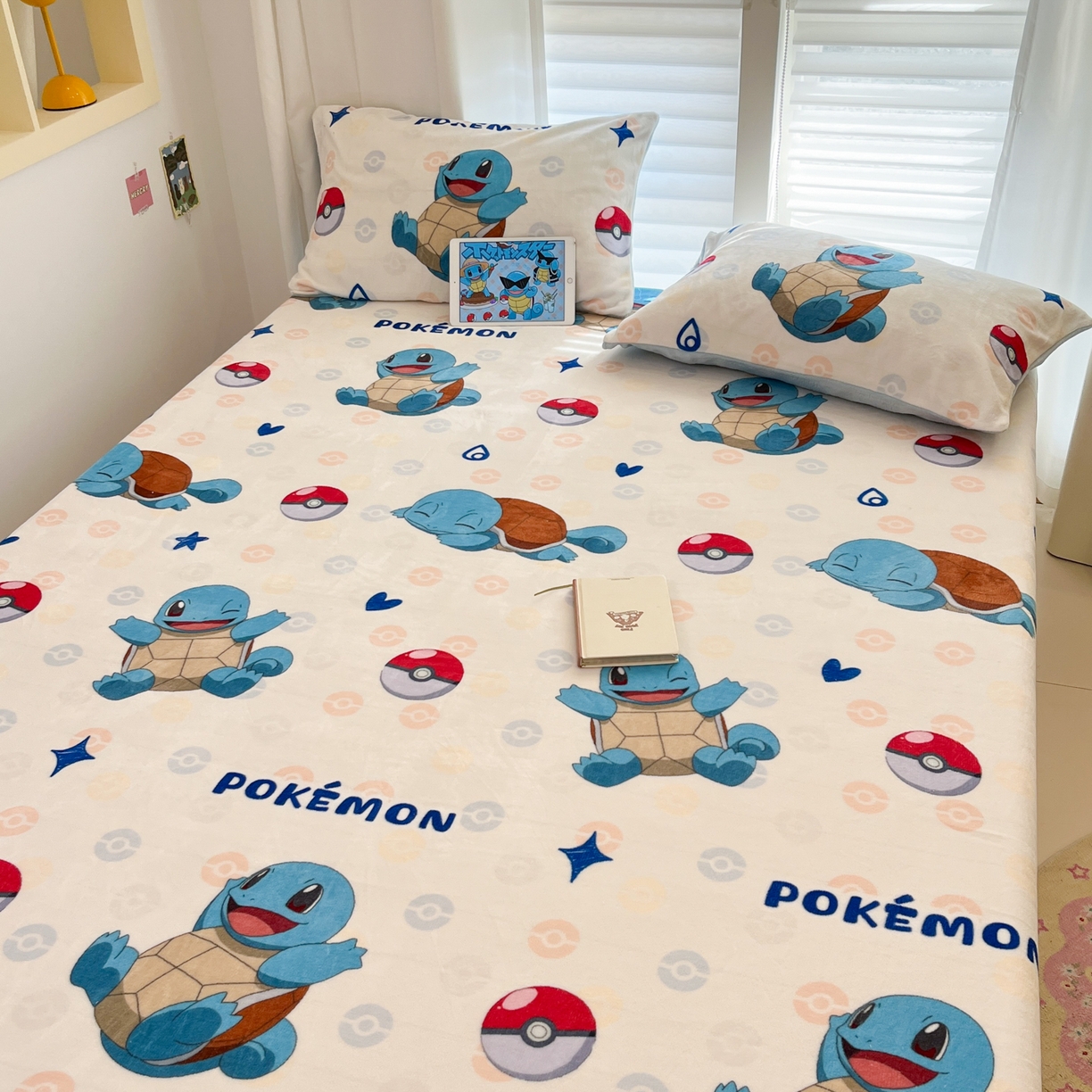 91家纺网 家纺一手货源 找家纺 金爱家 2025新款牛奶绒保暖床笠床笠单件单床笠 绒单品-欢乐杰尼龟