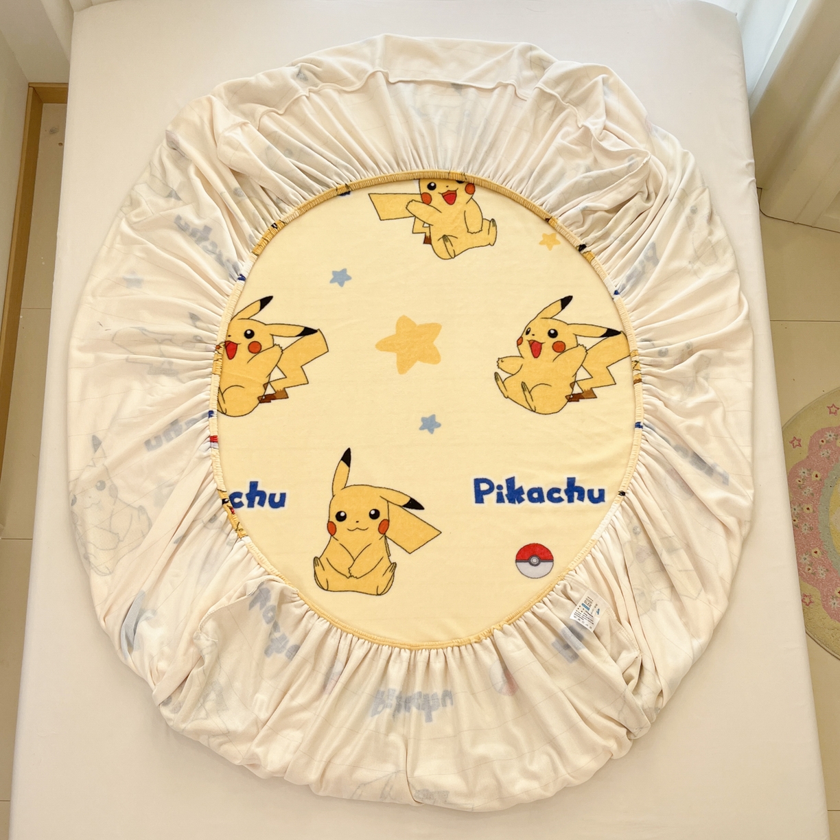 91家纺网 家纺一手货源 找家纺 金爱家 2025新款牛奶绒保暖床笠床笠单件单床笠 绒单品-宝贝皮卡丘