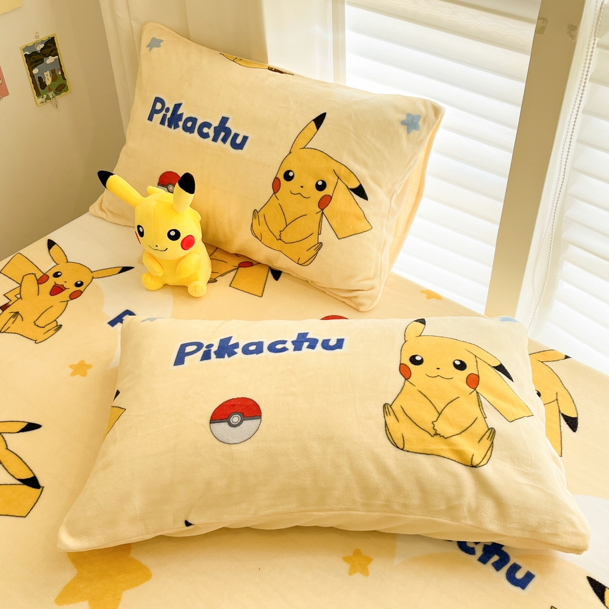 91家纺网 家纺一手货源 找家纺 金爱家 2025新款牛奶绒保暖床笠床笠单件单床笠 绒单品-宝贝皮卡丘