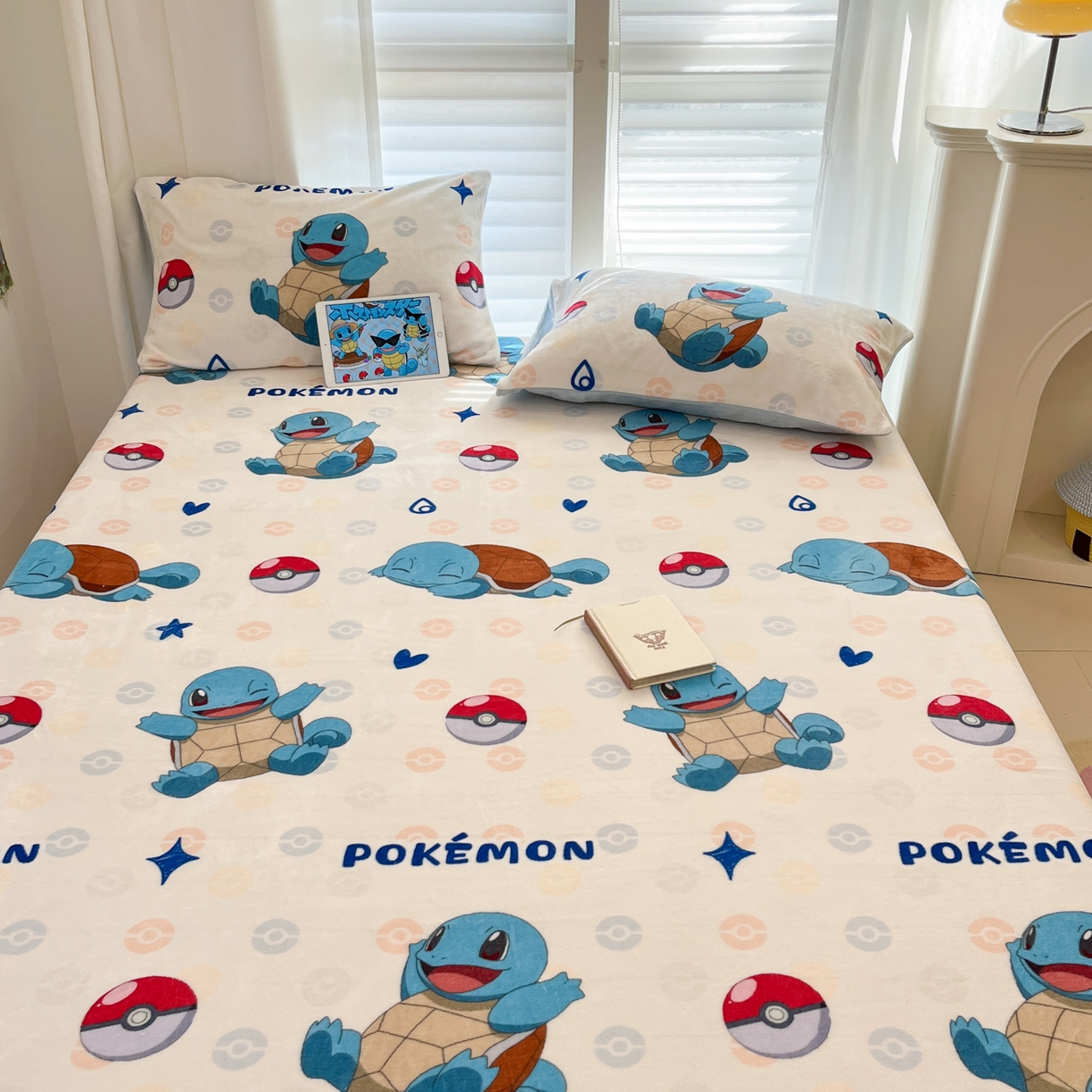 91家纺网 家纺一手货源 找家纺 金爱家 2025新款牛奶绒保暖床笠床笠单件单床笠 绒单品-欢乐杰尼龟