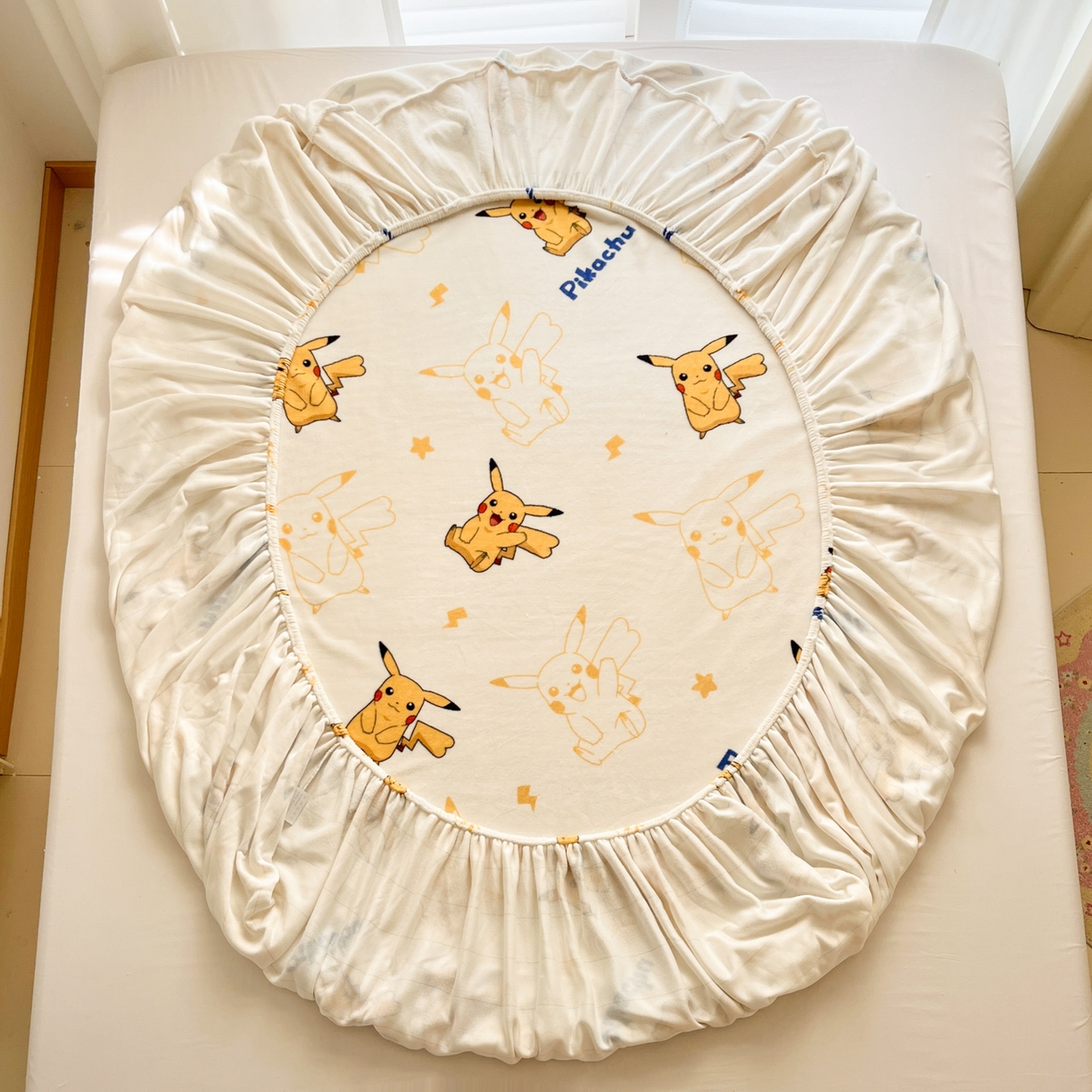 91家纺网 家纺一手货源 找家纺 金爱家 2025新款牛奶绒保暖床笠床笠单件单床笠 绒单品-多彩皮卡丘