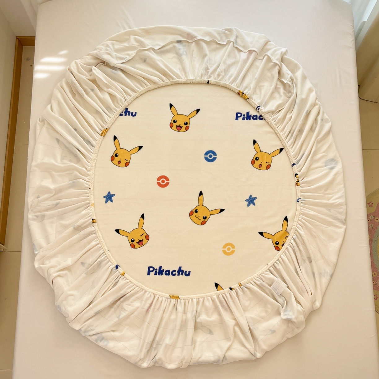 91家纺网 家纺一手货源 找家纺 金爱家 2025新款牛奶绒保暖床笠床笠单件单床笠 绒单品-搞怪皮卡丘