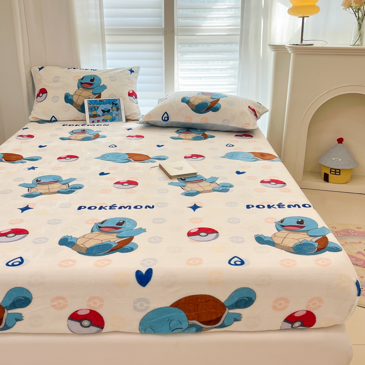 91家纺网 家纺一手货源 找家纺 金爱家 2025新款牛奶绒保暖床笠床笠单件单床笠 绒单品-欢乐杰尼龟