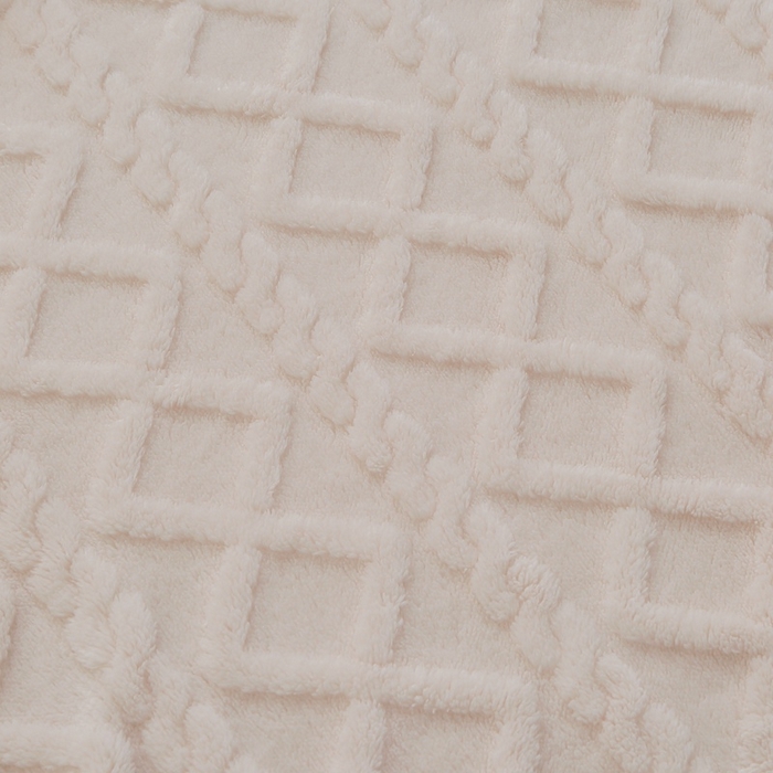 91家纺网 家纺一手货源 找家纺 栩裕纺织 2025新款双面塔芙绒毛毯家用毯子卷边款 塔夫绒-米杏色