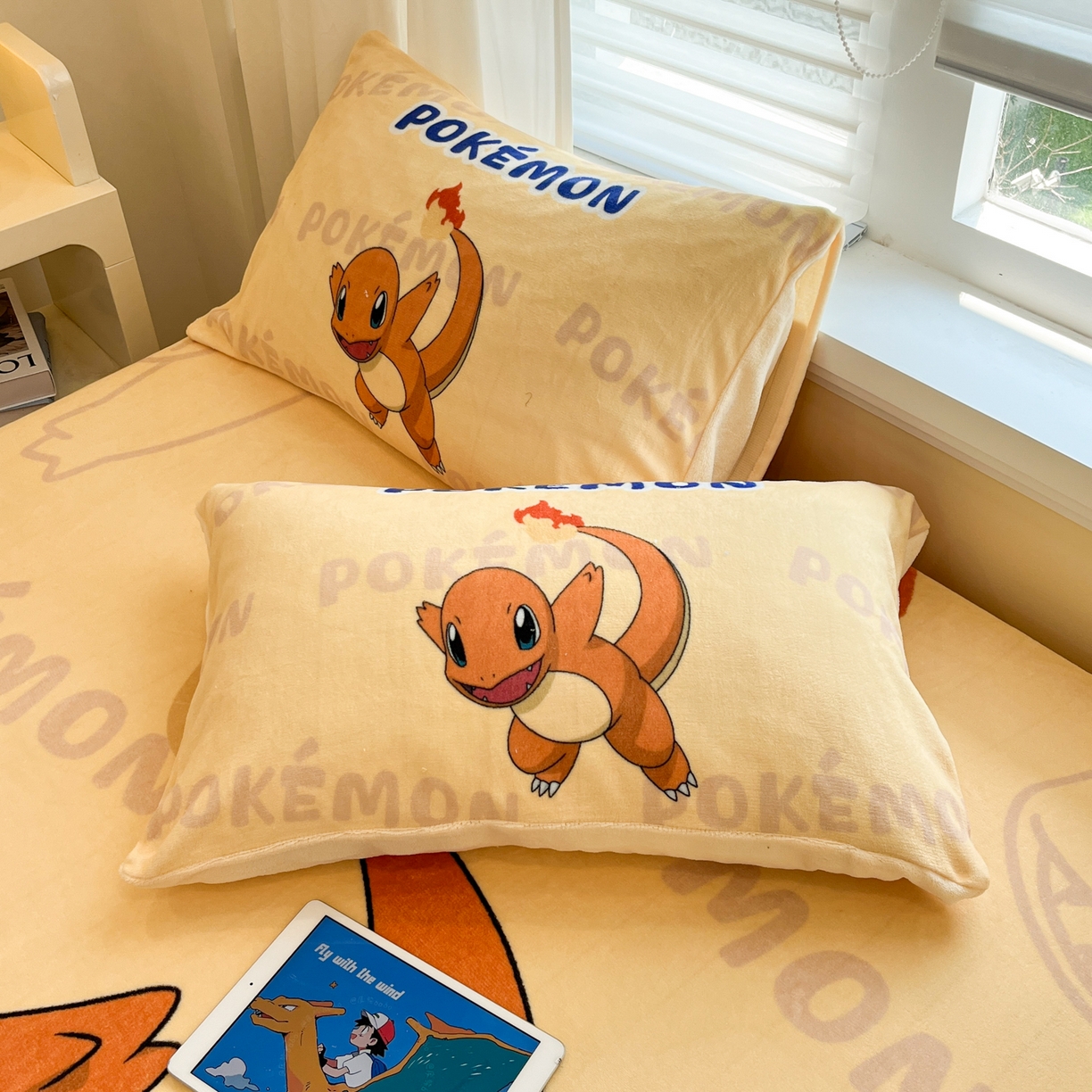 91家纺网 家纺一手货源 找家纺 金爱家 2025新款牛奶绒保暖床笠床笠单件单床笠 绒单品-喷火龙