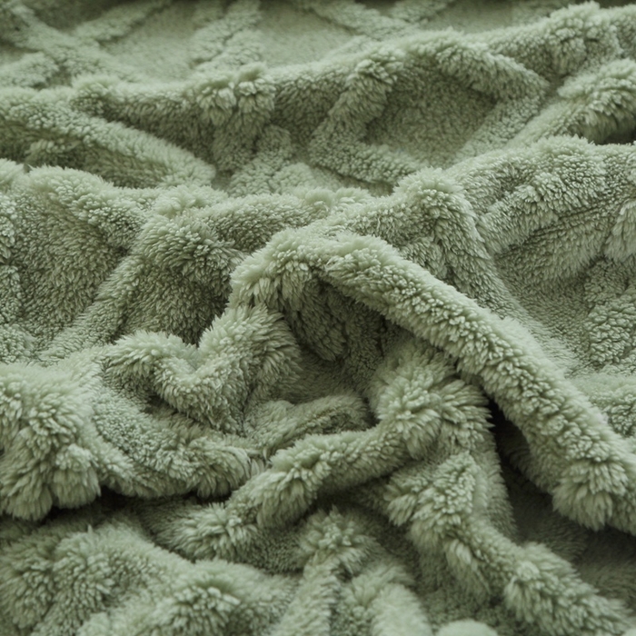91家纺网 家纺一手货源 找家纺 栩裕纺织 2025新款双面塔芙绒毛毯家用毯子卷边款 塔夫绒-抹茶绿
