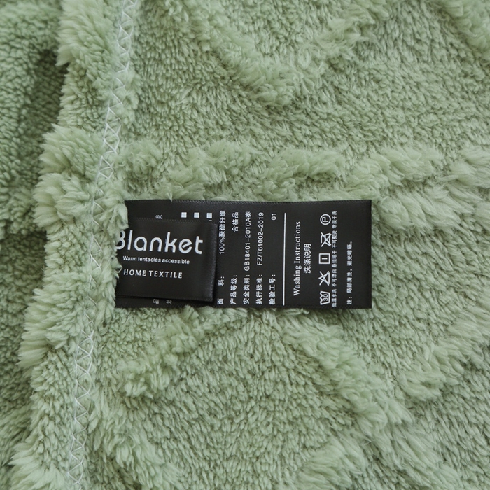 91家纺网 家纺一手货源 找家纺 栩裕纺织 2025新款双面塔芙绒毛毯家用毯子卷边款 塔夫绒-抹茶绿