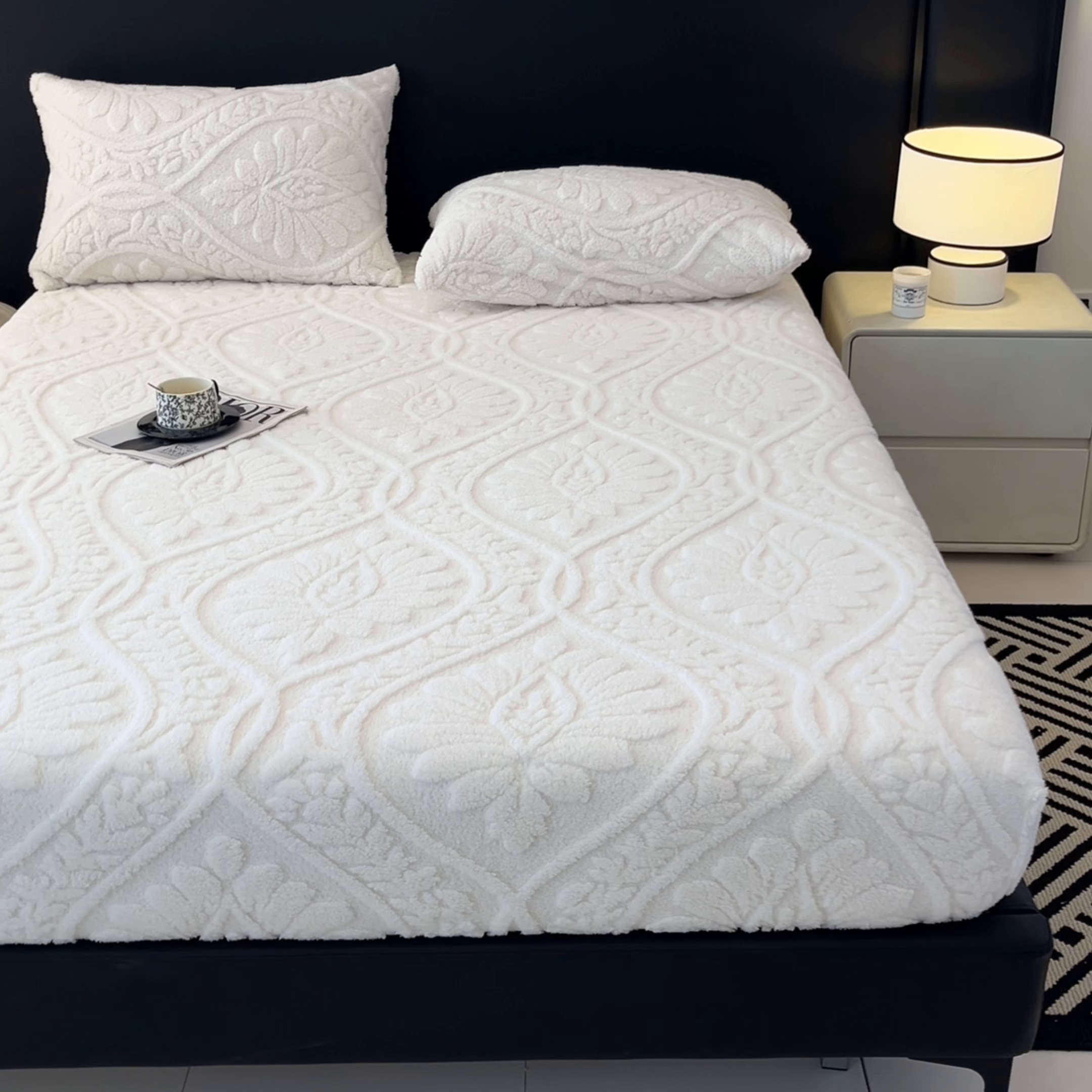 91家纺网 家纺一手货源 找家纺 （总）乐家欣 2025新款提花塔芙绒床笠床笠单件单床笠-繁花系列