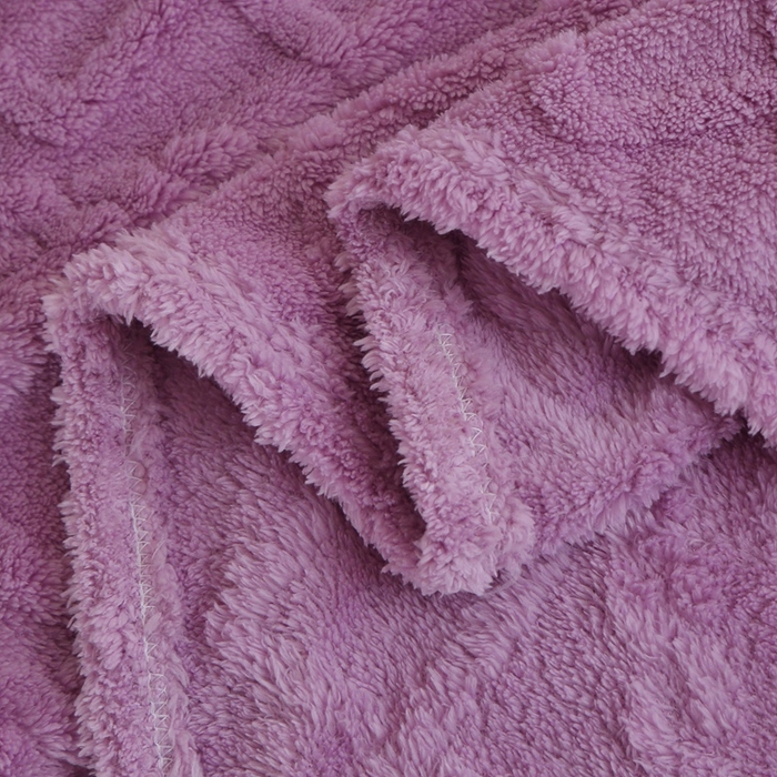 91家纺网 家纺一手货源 找家纺 栩裕纺织 2025新款双面塔芙绒毛毯家用毯子卷边款 塔夫绒-莫奈紫