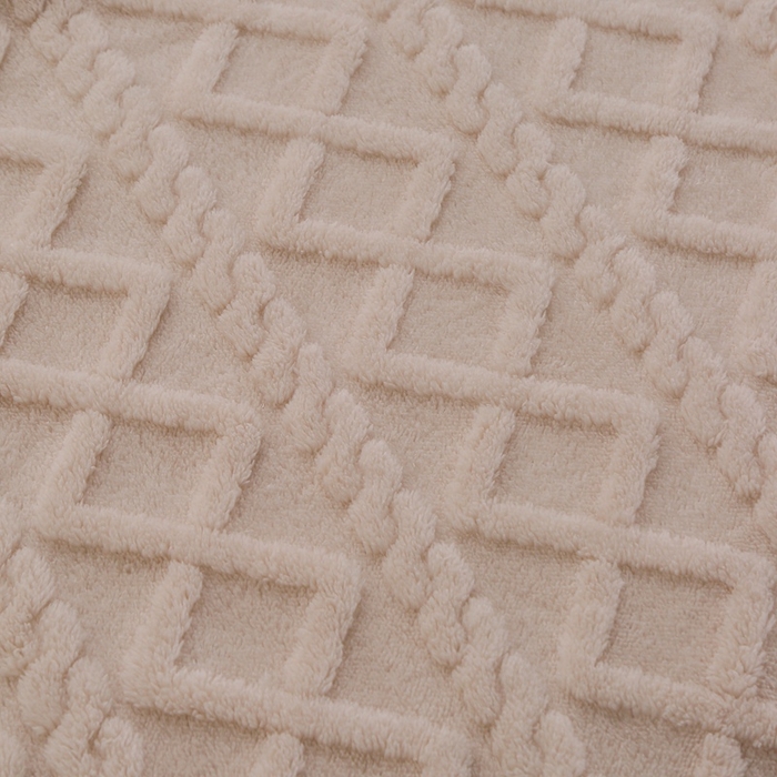 91家纺网 家纺一手货源 找家纺 栩裕纺织 2025新款双面塔芙绒毛毯家用毯子卷边款 塔夫绒-浅卡其