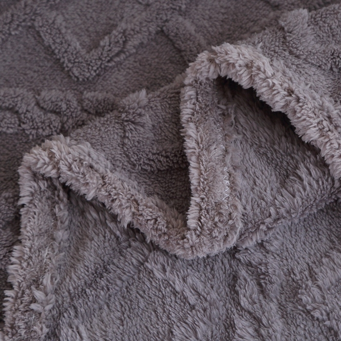 91家纺网 家纺一手货源 找家纺 栩裕纺织 2025新款双面塔芙绒毛毯家用毯子卷边款 塔夫绒-深灰